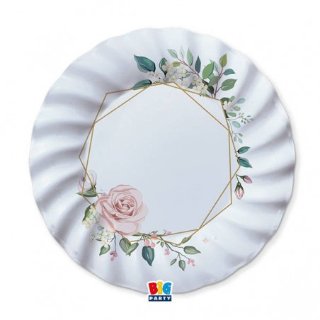 PIATTI CARTA PIANI ø25cm FLORAL GEOMETRIC 8pz
