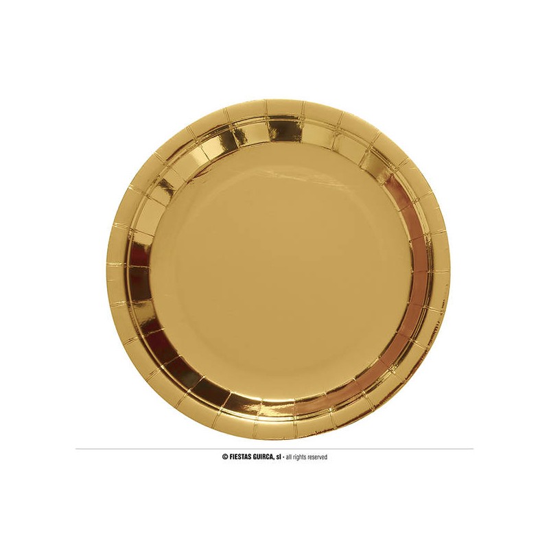 PIATTI CARTA PIANI ø23cm ORO METAL 6pz