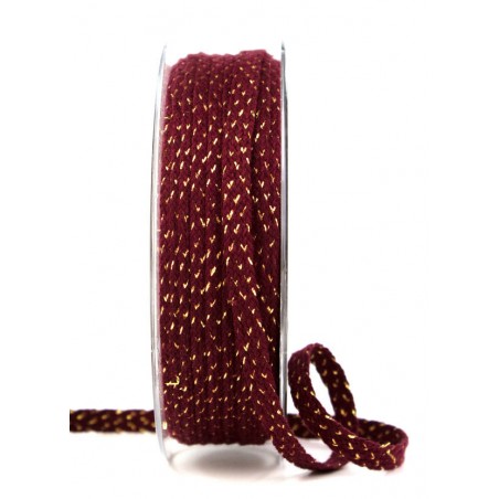 NASTRO IN CORDA ASCONA mm7x15mt BORDEAUX-ORO