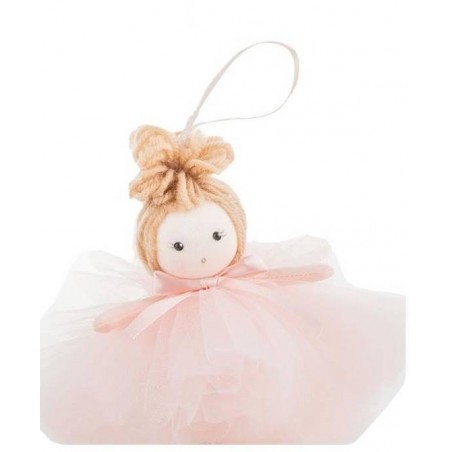 APPLICAZIONE BAMBOLINA ROSA C/CORDINO H.11cm 1pz