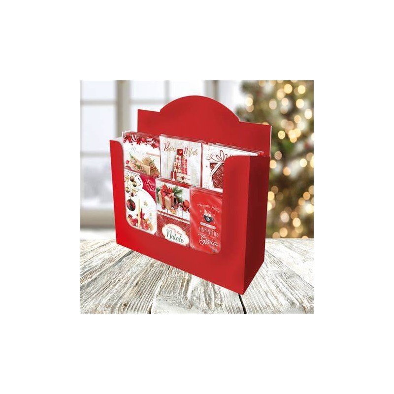 BIGLIETTO+BUSTA NATALE MONDO ROSSO 11,5x17cm ASS.TI
