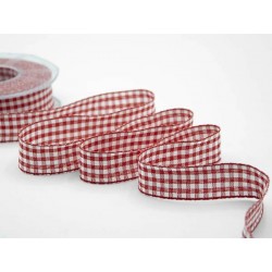 NASTRO TESSUTO DUMBO QUADRI mm25x20mt COL.31 ROSSO/BIANCO