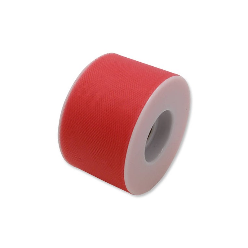 TULLE ROTOLO cm5x50mt ROSA CORALLO BIG