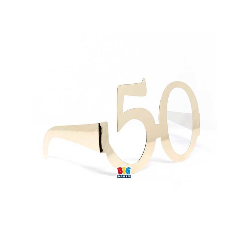 OCCHIALINI IN CARTA 50 ANNI ORO 6pz