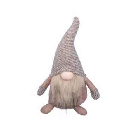 GNOMO MARRONE C/CAPPELLO SEDUTO ø13cm H.25cm