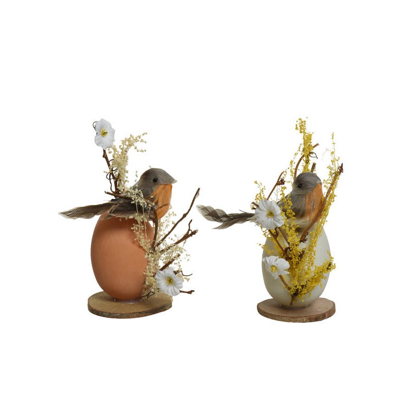 UOVA C/UCCELLINO E FIORI 5x7x16cm 2ass.ti 1pz