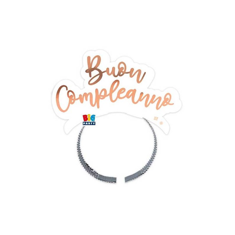 CERCHIETTO IN CARTA BUON COMPLEANNO ROSE GOLD 4pz