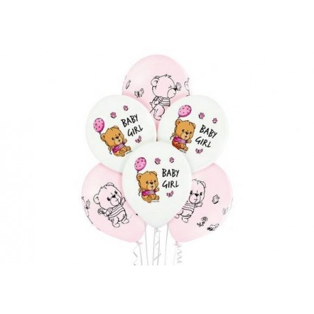 PALLONCINI LATTICE 12'' 30cm ORSO BABY GIRL ASS.TI 6pz