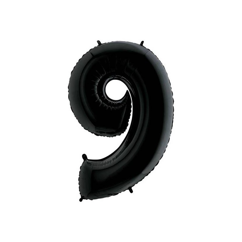 PALLONE NUMERO 9 MYLAR 102cm 40 NERO