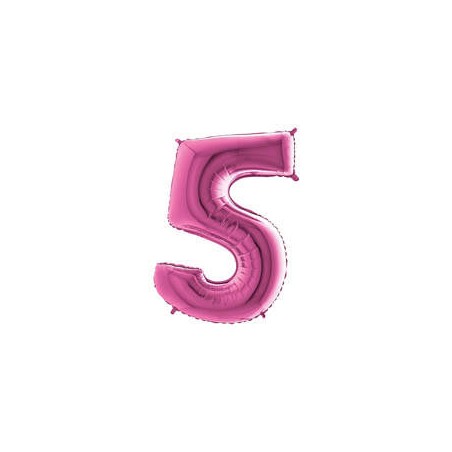 PALLONE NUMERO 5 MYLAR 102cm 40 FUCSIA