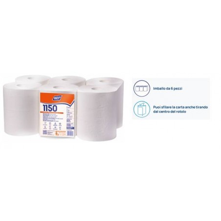 BOBINA CARTA PAPER WALL 1150 PURA CELLULOSA 2V 130mt 6pz