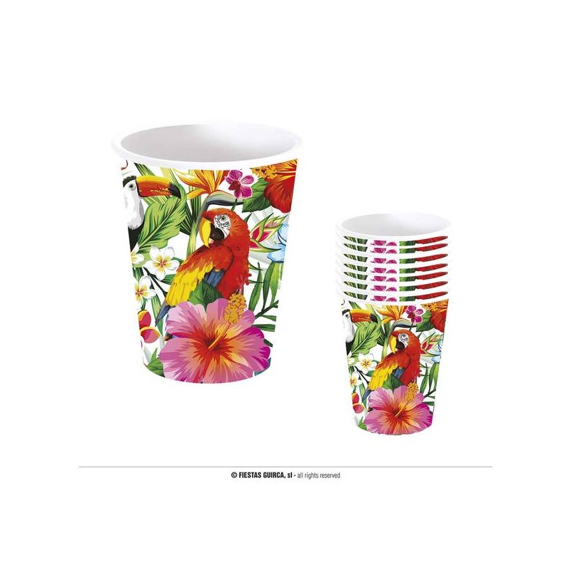BICCHIERI 200cc TEMA TROPICALE 6pz