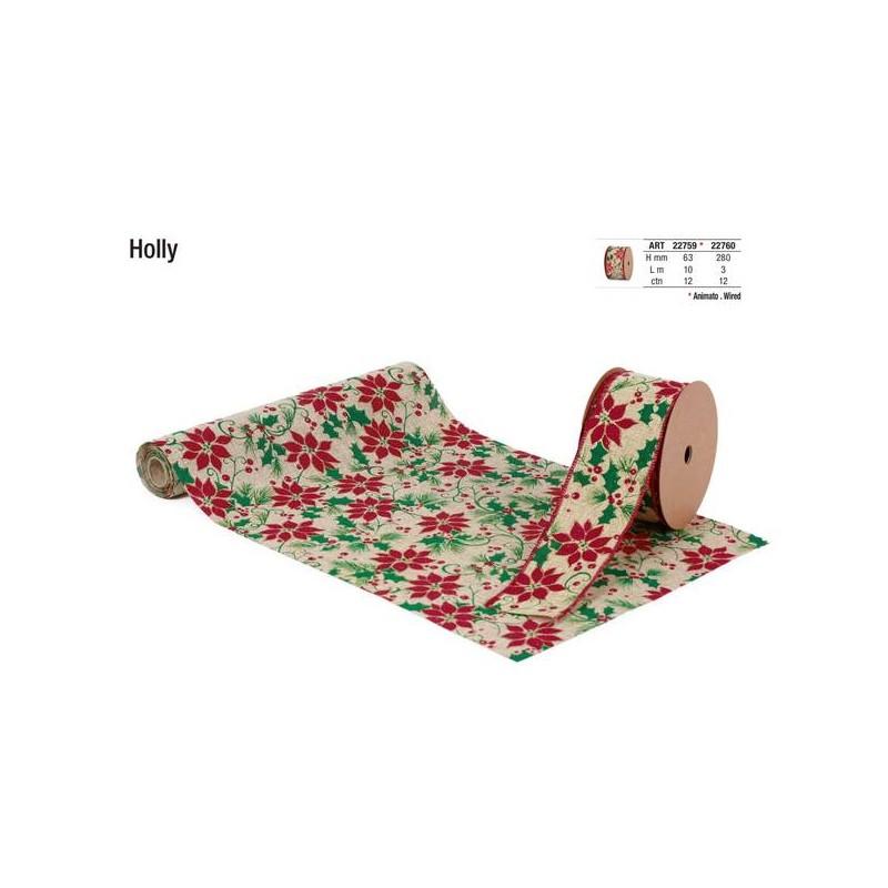 RUNNER HOLLY mm280x3mt STELLA DI NATALE - 22760
