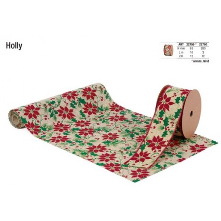RUNNER HOLLY mm280x3mt STELLA DI NATALE - 22760