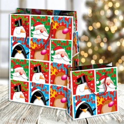 SHOPPER IN CARTA PLASTIFICATA LUCIDA 50x18x70cm SMILE NATALE