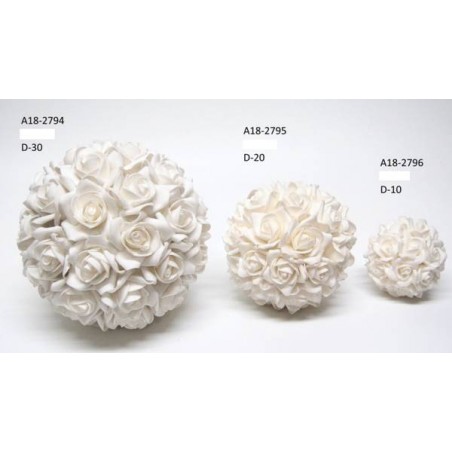 SFERA FIORI BIANCHI ø10cm A18-2796 6pz