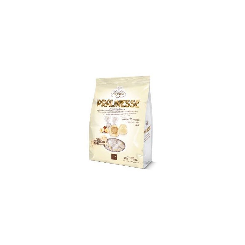 PRALINESSE CIOCCOLATO BIANCO E NOCCIOLA 200gr CRISPO
