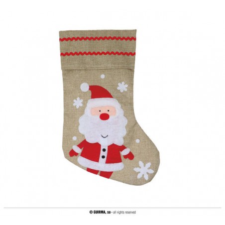 CALZA NATALIZIA IN JUTA CON BABBO H.43cm