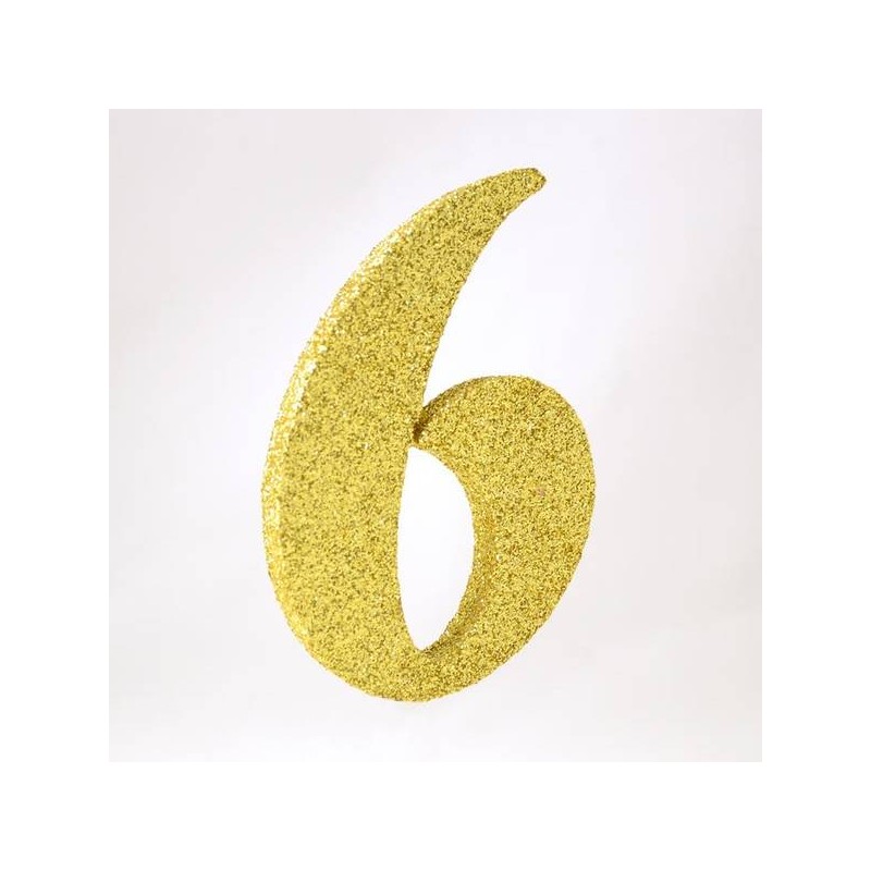 NUMERO POLISTIROLO GLITTER mm120x90 6 ORO