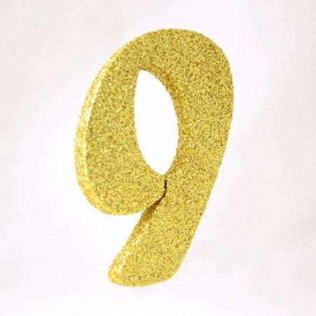 NUMERO POLISTIROLO GLITTER mm120x90 9 ORO
