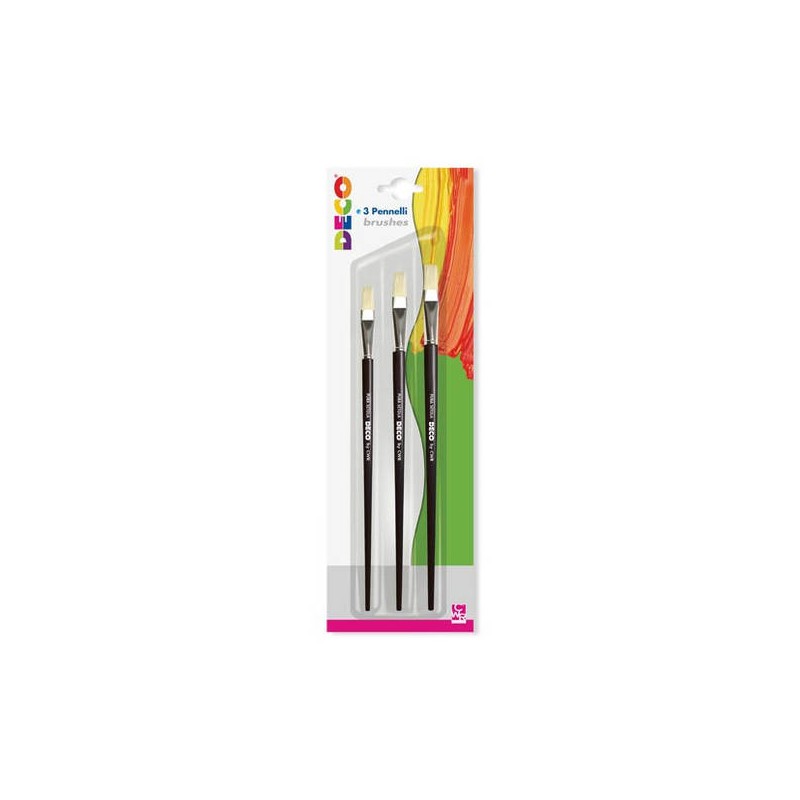 SET PENNELLI PIATTI MANICO CORTO 3pz (N° 8-10-12)