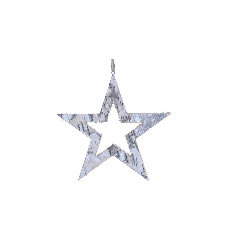 STELLA BIANCA DI LEGNO C/APPENDINO ø24cm