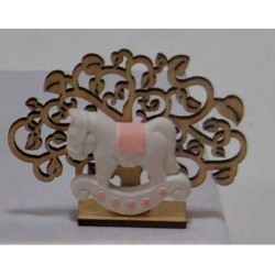 BOMBONIERA ALBERO VITA C/CAVALLO ROSA 12pz