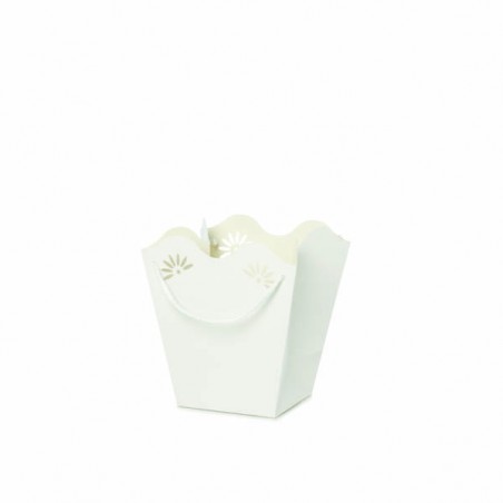 SHOPPER CARTA DAISY KRAFT 18x19+11x12cm WHITE BIANCO