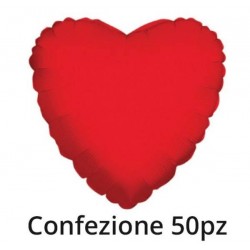 PALLONE MYLAR CUORE ROSSO 18 43cm 50pz RC
