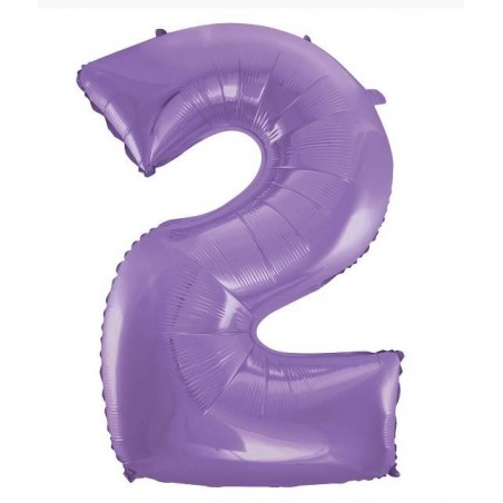 PALLONE NUMERO 2 MYLAR 102cm 40 VELVET LILLA