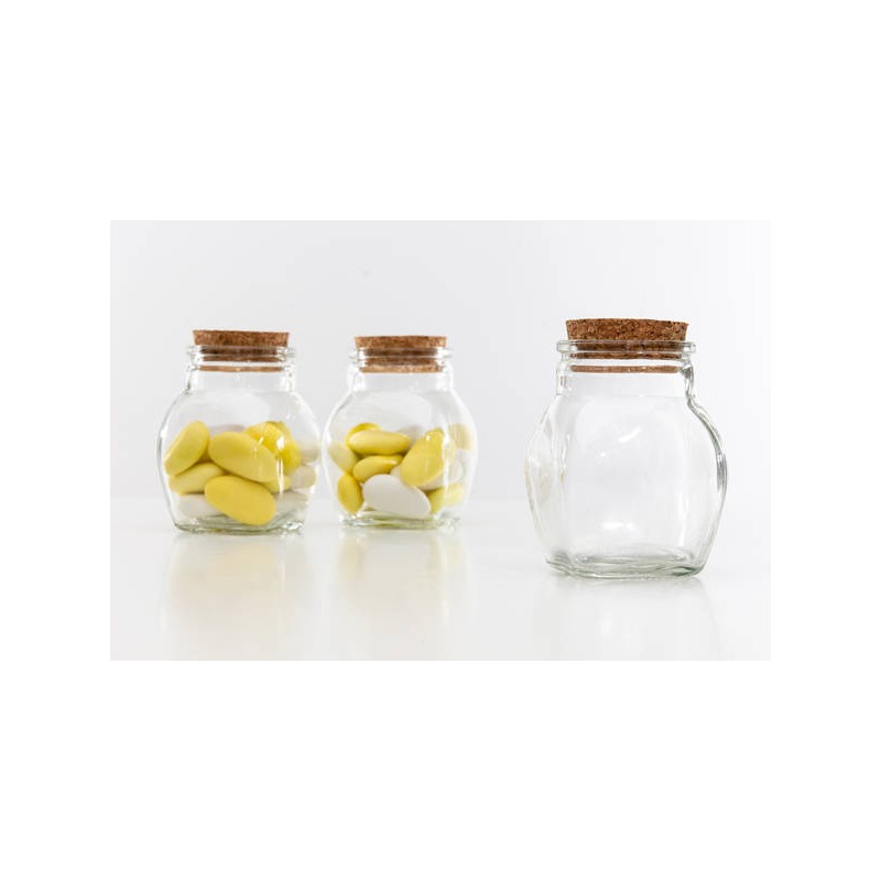 BARATTOLO VETRO TAPPO SUGHERO 110ml H.8cm H3137