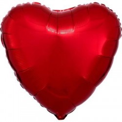 PALLONE MYLAR CUORE 17 42cm ROSSO METAL SFUSO (CONF.100pz)