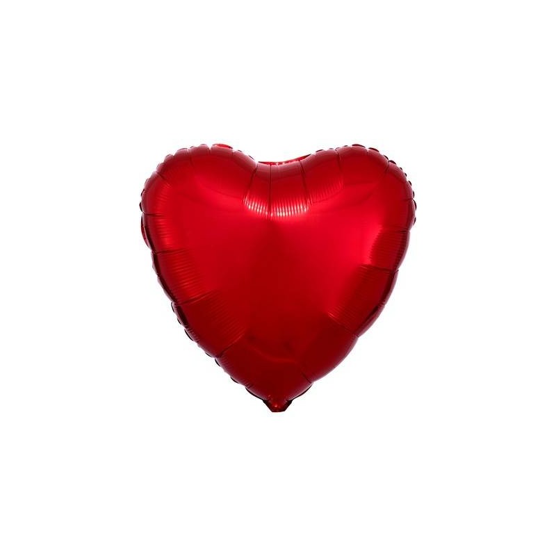 PALLONE MYLAR CUORE 17 42cm ROSSO METAL SFUSO (CONF.100pz)