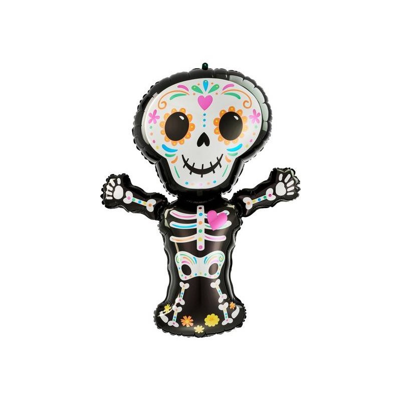 PALLONE MYLAR S/SHAPE SCHELETRO DAY OF THE DEAD 66x86cm