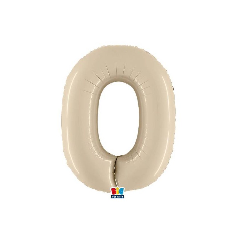 PALLONE NUMERO 0 MYLAR 102cm 40 CREMA