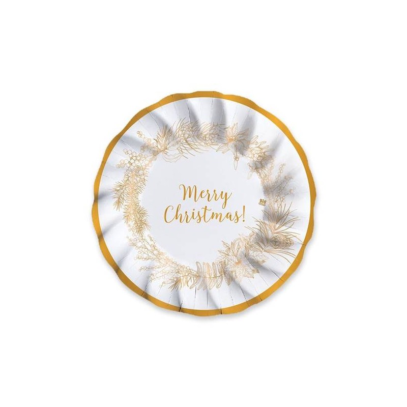 PIATTI FONDI CARTA ø24cm CHRISTMAS GOLD 6pz