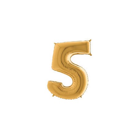 PALLONE NUMERO 5 MYLAR 102cm 40 ORO