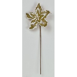 STELLA DI NATALE C/GLITTER ORO ø5cm 12pz