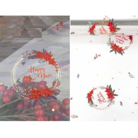 BOBINA CELLOPHANE DECORO MERRY CHRISTMAS 30my H.100x50mt