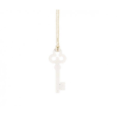 CHIAVE LEGNO CON CORDONCINI 5,5cm 12pz