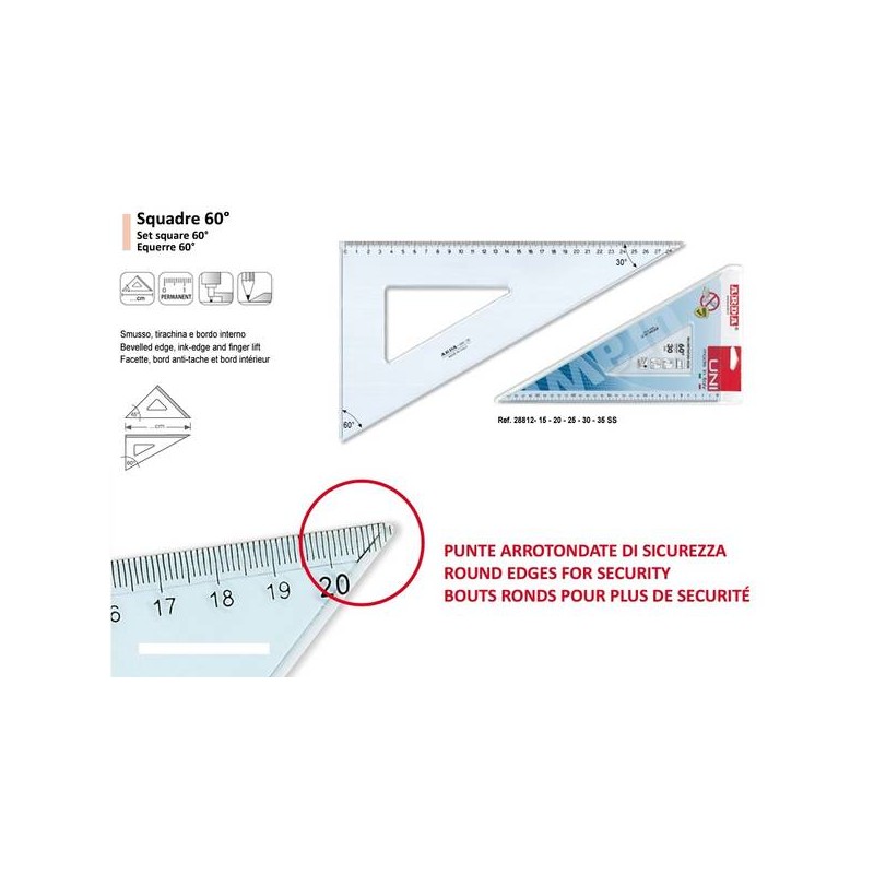 SQUADRA 60° 30cm UNI ARDA