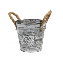 SECCHIELLO TONDO LATTA MANICI IN CORDA Ø13x12cm