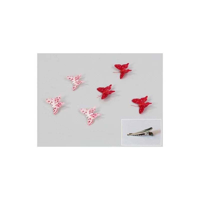 FARFALLA 2 COLORI CON CLIP 12pz