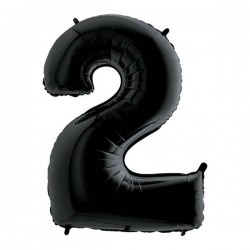 PALLONE NUMERO 2 MYLAR 102cm 40 NERO