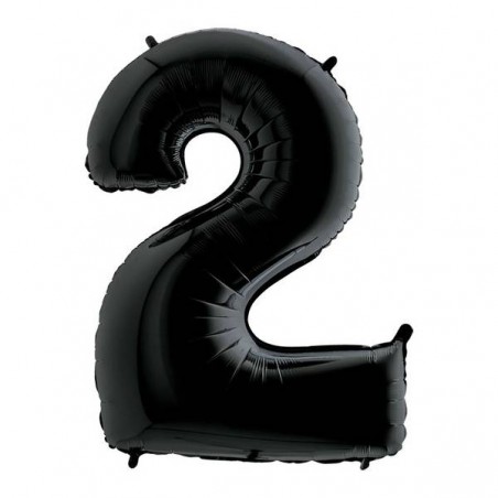 PALLONE NUMERO 2 MYLAR 102cm 40 NERO
