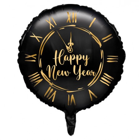 PALLONE MYLAR OROLOGIO HAPPY NEW YEAR ø45cm