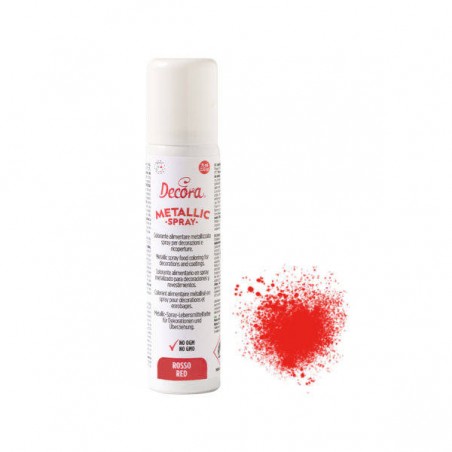 COLORANTE ALIMENTARE SPRAY METALLIZZATO ROSSO 75ml NO E171 DECORA