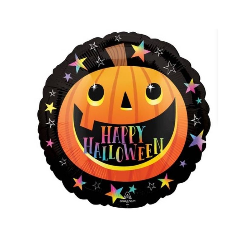 PALLONE MYLAR HX 18 43cm ZUCCA SMILEY PUMPKIN