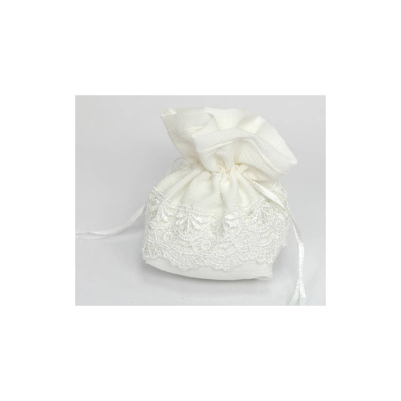 SACCHETTO TESSUTO MACRAME' 7x13x10cm 12pz