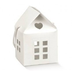 SCATOLA CASETTA C/CORDINI 10x10x9cm FIBRA BIANCO 10pz